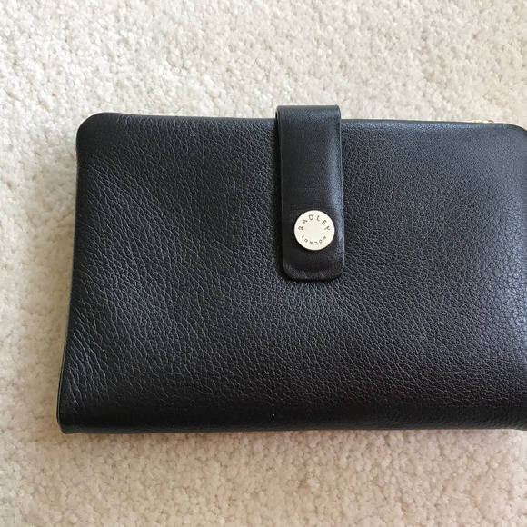 NWOT Radley London Black Pebble Leather Larks Wood Wallet - Picture 1 of 4
